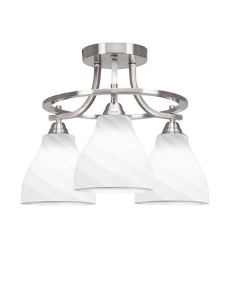 Toltec Lighting - 3417-BN-4761 - Three Light Semi-Flush Mount - Paramount - Brushed Nickel