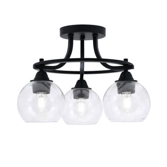 Toltec Lighting - 3417-MB-4100 - Three Light Semi-Flush Mount - Paramount - Matte Black