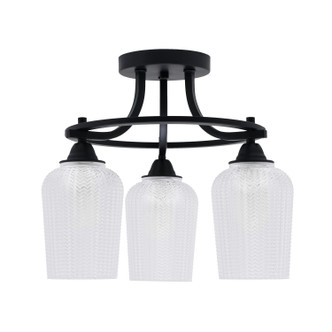 Toltec Lighting - 3417-MB-4250 - Three Light Semi-Flush Mount - Paramount - Matte Black