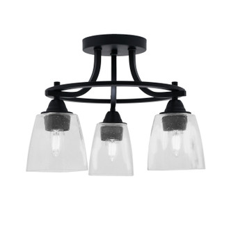 Toltec Lighting - 3417-MB-461 - Three Light Semi-Flush Mount - Paramount - Matte Black
