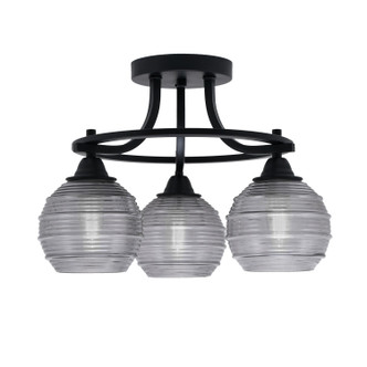 Toltec Lighting - 3417-MB-5112 - Three Light Semi-Flush Mount - Paramount - Matte Black