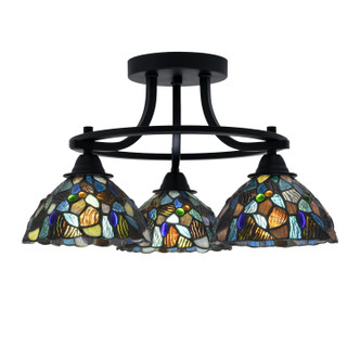Toltec Lighting - 3417-MB-9955 - Three Light Semi-Flush Mount - Paramount - Matte Black