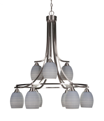 Toltec Lighting - 3419-BN-4022 - Nine Light Chandelier - Paramount - Brushed Nickel