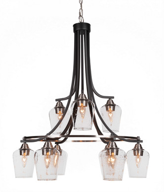 Toltec Lighting - 3419-MBBN-210 - Nine Light Chandelier - Paramount - Matte Black & Brushed Nickel