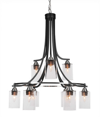 Toltec Lighting - 3419-MBBN-300 - Nine Light Chandelier - Paramount - Matte Black & Brushed Nickel