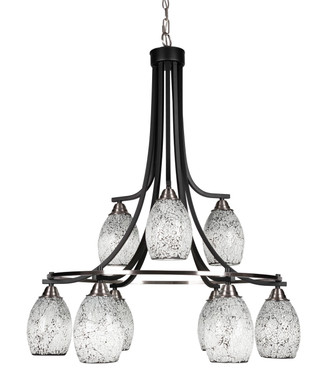 Toltec Lighting - 3419-MBBN-4165 - Nine Light Chandelier - Paramount - Matte Black & Brushed Nickel