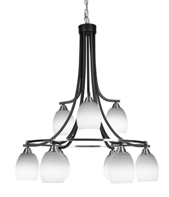 Toltec Lighting - 3419-MBBN-615 - Nine Light Chandelier - Paramount - Matte Black & Brushed Nickel