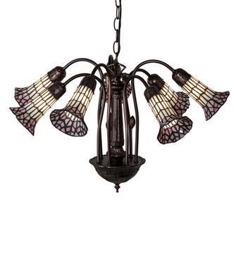 Stained Glass Pond Lily Seven Light Chandelier (236533)