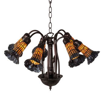 Stained Glass Pond Lily Seven Light Chandelier (236534)