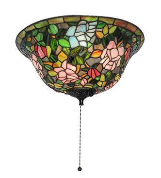 Tiffany Rosebush Three Light Fan Light Fixture (23821) Tiffany Rosebush Three Light Fan Light Fixture (23821)