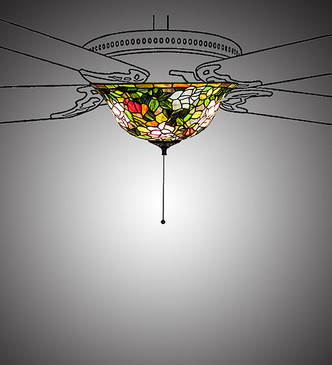 Tiffany Rosebush Three Light Fan Light Fixture (23821)