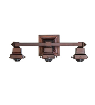 Meyda Tiffany - 24280 - Three Light Vanity Hardware - Mission - Mahogany Bronze