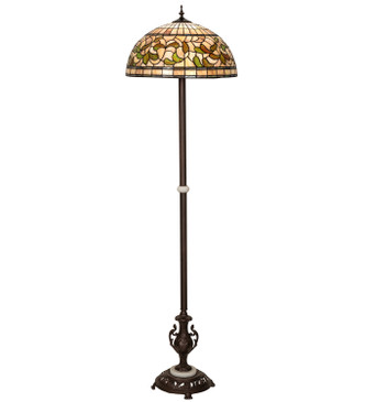 Meyda Tiffany - 242829 - One Light Floor Lamp - Tiffany Turning Leaf - Mahogany Bronze/White Onyx