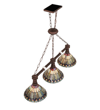 Tiffany Jeweled Peacock Three Light Island Pendant (244382)
