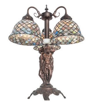 Tiffany Fishscale Three Light Table Lamp (245479)
