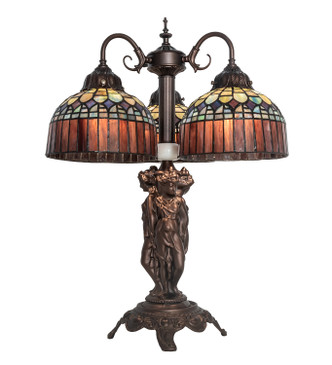 Meyda Tiffany - 245481 - Three Light Table Lamp - Tiffany Candice - Mahogany Bronze Mahogany Bronze