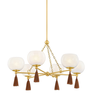 Mitzi - H1039806-AGB - Six Light Chandelier - Niya - Aged Brass