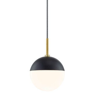 Mitzi - H344701-AGB/BK - One Light Pendant - Renee - Aged Brass/Black