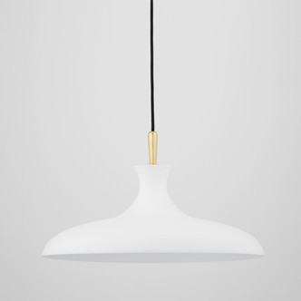 Mitzi - H421701L-AGB/WH - One Light Pendant - Cassidy - Aged Brass/Soft Off White