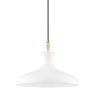 Mitzi - H421701S-AGB/WH - One Light Pendant - Cassidy - Aged Brass/Soft Off White
