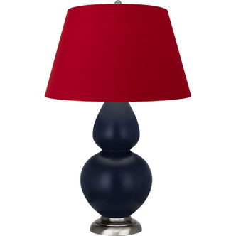 Robert Abbey - MMB59R - One Light Table Lamp - Double Gourd - Matte Midnight Blue Glazed Ceramic w/Antique Silver
