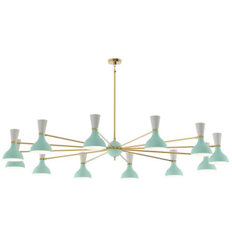 Robert Abbey - MN12LY - 12 Light Chandelier - Clare - Modern Brass w/Mint/Lily Painted Shades