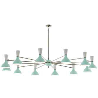 Robert Abbey - MN13LY - 12 Light Chandelier - Clare - Polished Nickel w/Mint/Lily Painted Shades