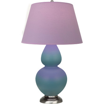 Robert Abbey - MOB59L - One Light Table Lamp - Double Gourd - Matte Steel Blue Glazed Ceramic w/Antique Silvered