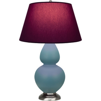 Robert Abbey - MOB59P - One Light Table Lamp - Double Gourd - Matte Steel Blue Glazed Ceramic w/Antique Silvered