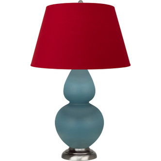 Robert Abbey - MOB59R - One Light Table Lamp - Double Gourd - Matte Steel Blue Glazed Ceramic w/Antique Silvered