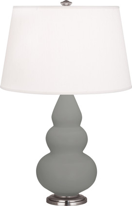 Robert Abbey - MST32 - One Light Accent Lamp - Small Triple Gourd - Matte Smoky Taupe Glazed Ceramic w/Antique Silvered