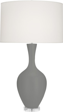 Robert Abbey - MST80 - One Light Table Lamp - Audrey - Matte Smokey Taupe Glazed Ceramic