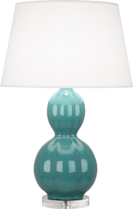 Robert Abbey - MT997 - One Light Table Lamp - Williamsburg Randolph - Blue Green Glazed Ceramic w/Lucite