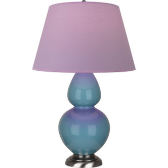 Robert Abbey - OB22L - One Light Table Lamp - Double Gourd - Steel Blue Glazed Ceramic w/Antique Silver