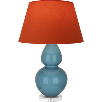 Robert Abbey - OB23T - One Light Table Lamp - Double Gourd - Steel Blue Glazed Ceramic w/Lucite