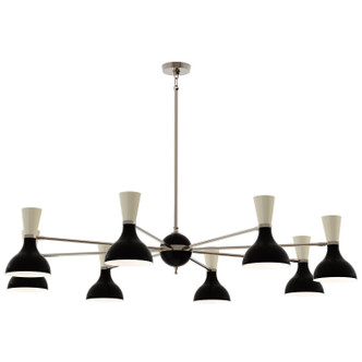 Robert Abbey - OS09BN - Eight Light Chandelier - Clare - Polished Nickel w/Obsidian Bone Painted