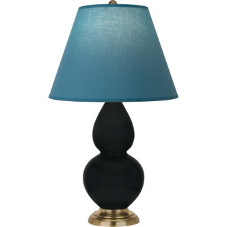 Robert Abbey - OS10B - One Light Accent Lamp - Small Double Gourd - Obsidian Glazed Ceramic w/Antique Natural Brass