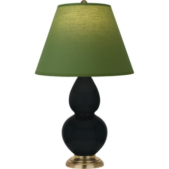 Robert Abbey - OS10G - One Light Accent Lamp - Small Double Gourd - Obsidian Glazed Ceramic w/Antique Natural Brass