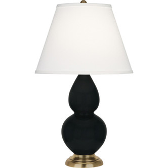 Robert Abbey - OS10X - One Light Accent Lamp - Small Double Gourd - Obsidian Glazed Ceramic w/Antique Natural Brass
