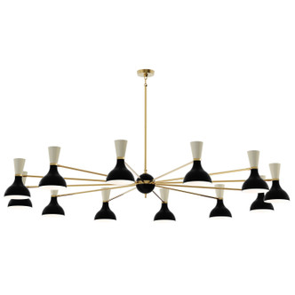 Robert Abbey - OS12BN - 12 Light Chandelier - Clare - Modern Brass w/Obsidian Bone Painted