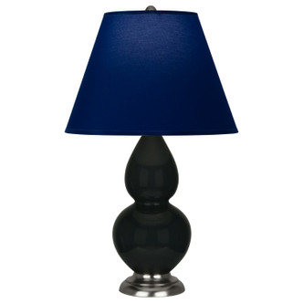 Robert Abbey - OS12N - One Light Accent Lamp - Small Double Gourd - Obsidian Glazed Ceramic w/Antique Silver