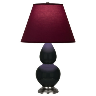 Robert Abbey - OS12P - One Light Accent Lamp - Small Double Gourd - Obsidian Glazed Ceramic w/Antique Silver