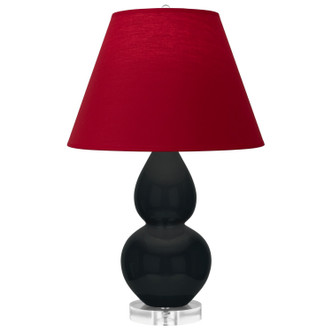 Robert Abbey - OS13R - One Light Accent Lamp - Small Double Gourd - Obsidian Glazed Ceramic w/Lucite