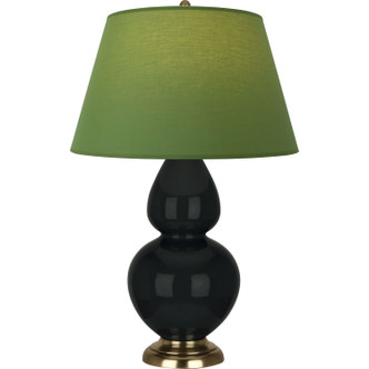 Robert Abbey - OS20G - One Light Table Lamp - Double Gourd - Obsidian Glazed Ceramic w/Antique Natural Brass