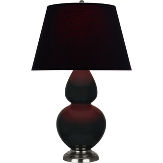 Robert Abbey - OS22K - One Light Table Lamp - Double Gourd - Obsidian Glazed Ceramic w/Antique Silver