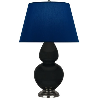 Robert Abbey - OS22N - One Light Table Lamp - Double Gourd - Obsidian Glazed Ceramic w/Antique Silver