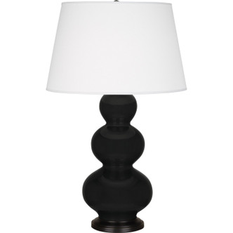 Robert Abbey - OS41X - One Light Table Lamp - Triple Gourd - Obsidian Glazed Ceramic w/Deep Patina Bronze