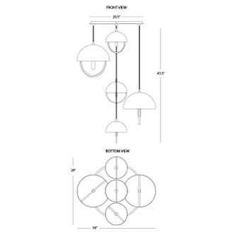 Mavisten Edition Copernica Five Light Pendant (P589WHT)