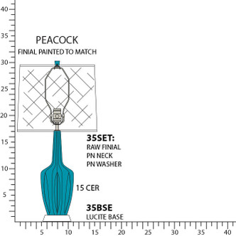Robert Abbey - PC35 - One Light Accent Lamp - Emma - Peacock Glazed Ceramic w/Polished Nickel/a Lucite