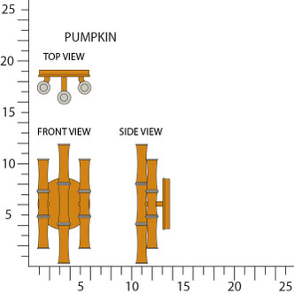 Robert Abbey - PM76 - Six Light Wall Sconce - Kane - Pumpkin w/Polished Nickel